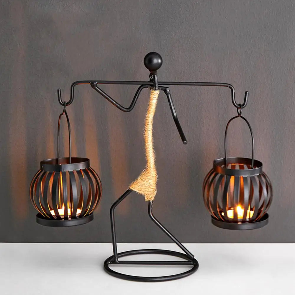 Creative African Iron Candle Holder