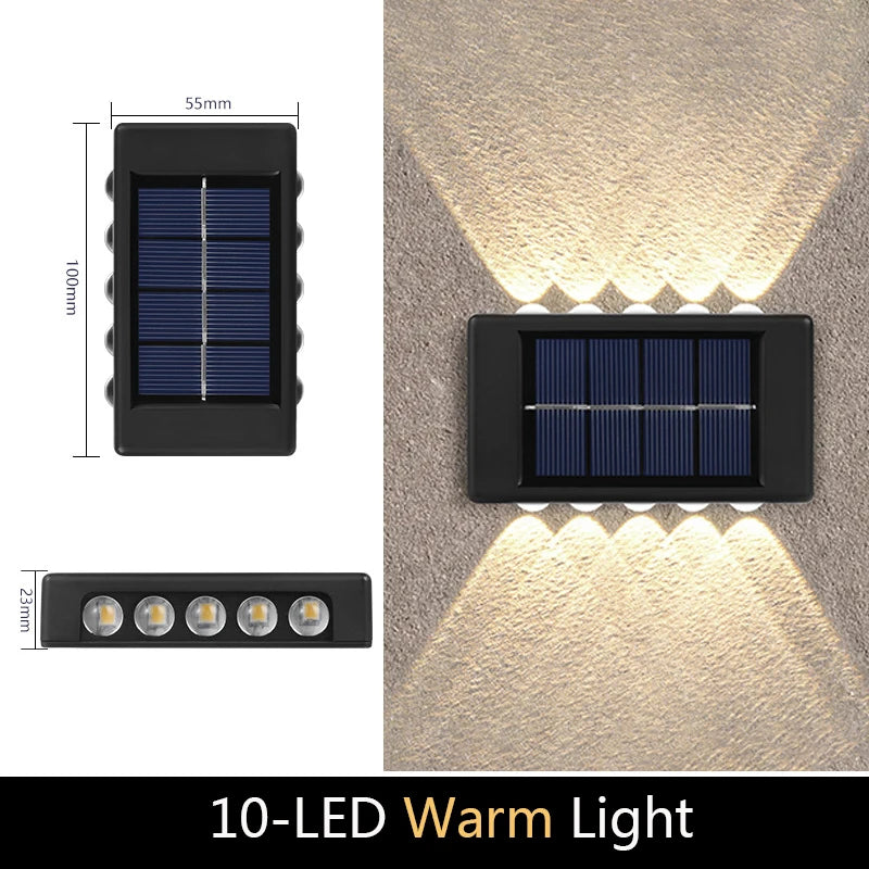 Solar LED Light, Outdoor Waterproof Wall Lamp, Dusk to Dawn Fence Lighting for Garden Courtyard Porch Walkway Camping Decor