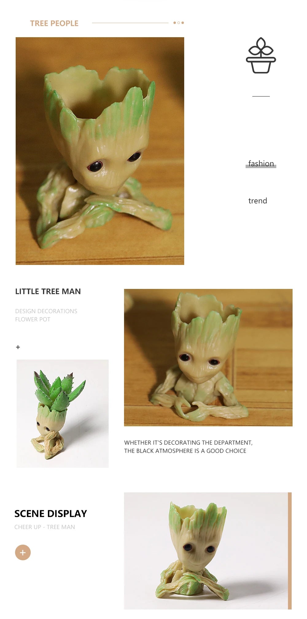 Baby Groot Flowerpots Micro-Plant Planter Gifts