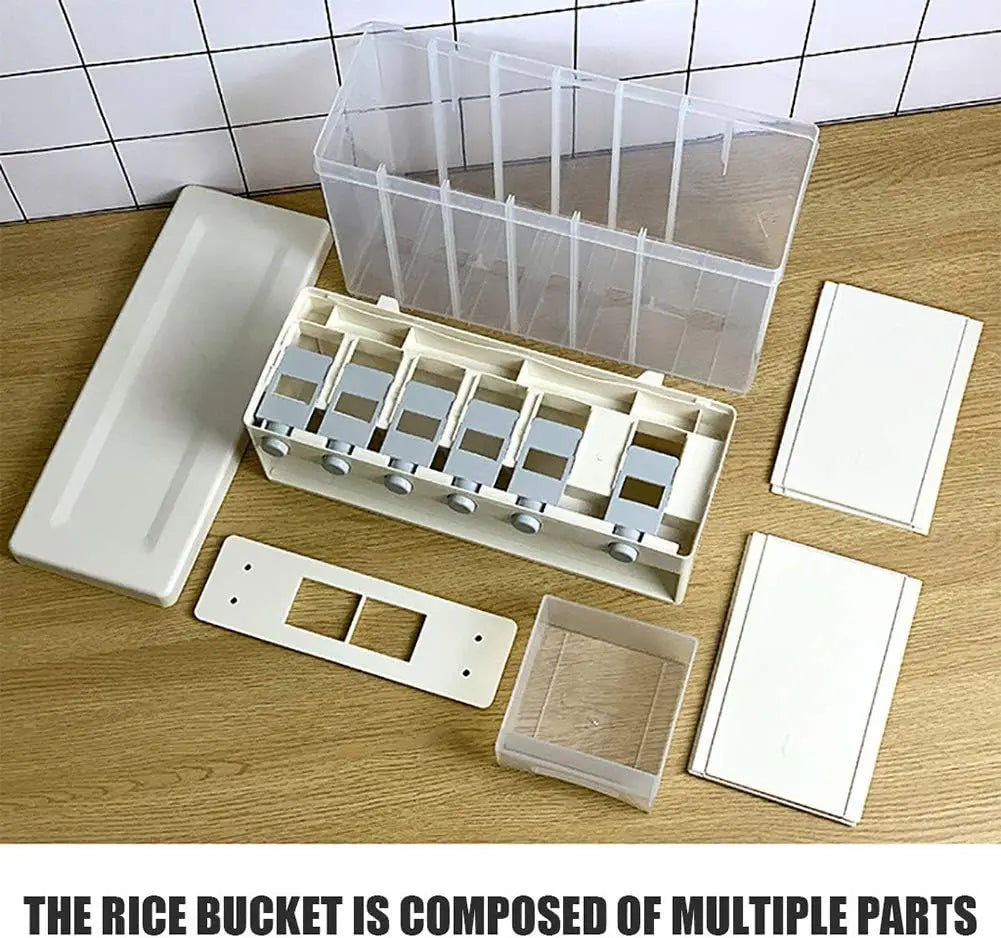 Large Capacity 6-Grid Storage Dry Food Dispenser