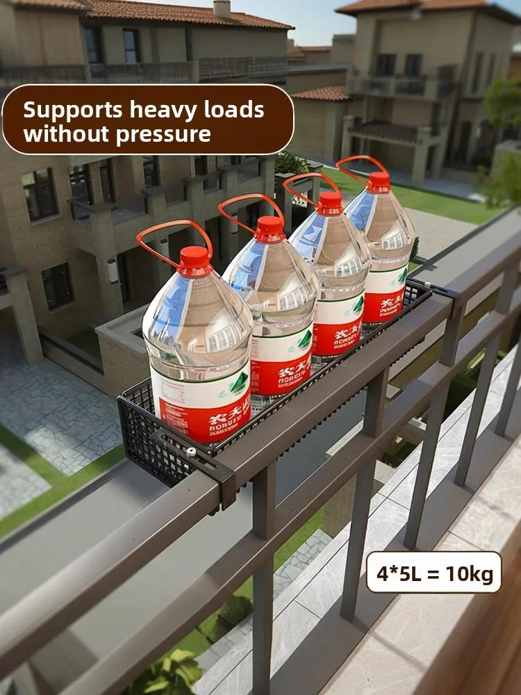 Heavy-duty Balcony Plant Stand Windowsill supports 10kg load. Strong metal build ensures stability for outdoor gardening.