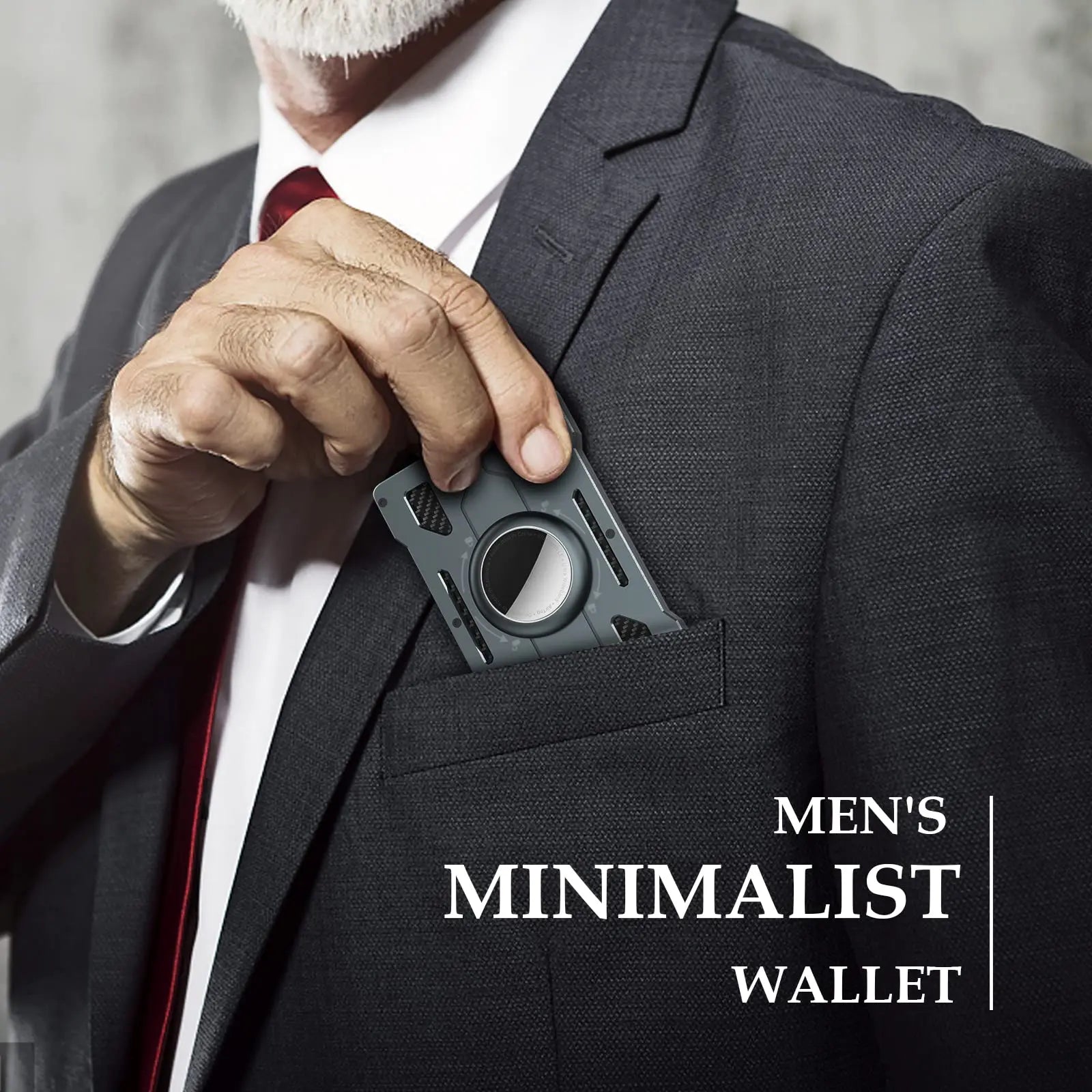 Air Tag Slim Metal Money Clip Wallet, RFID Blocking Aluminum Cash Credit Card Holder