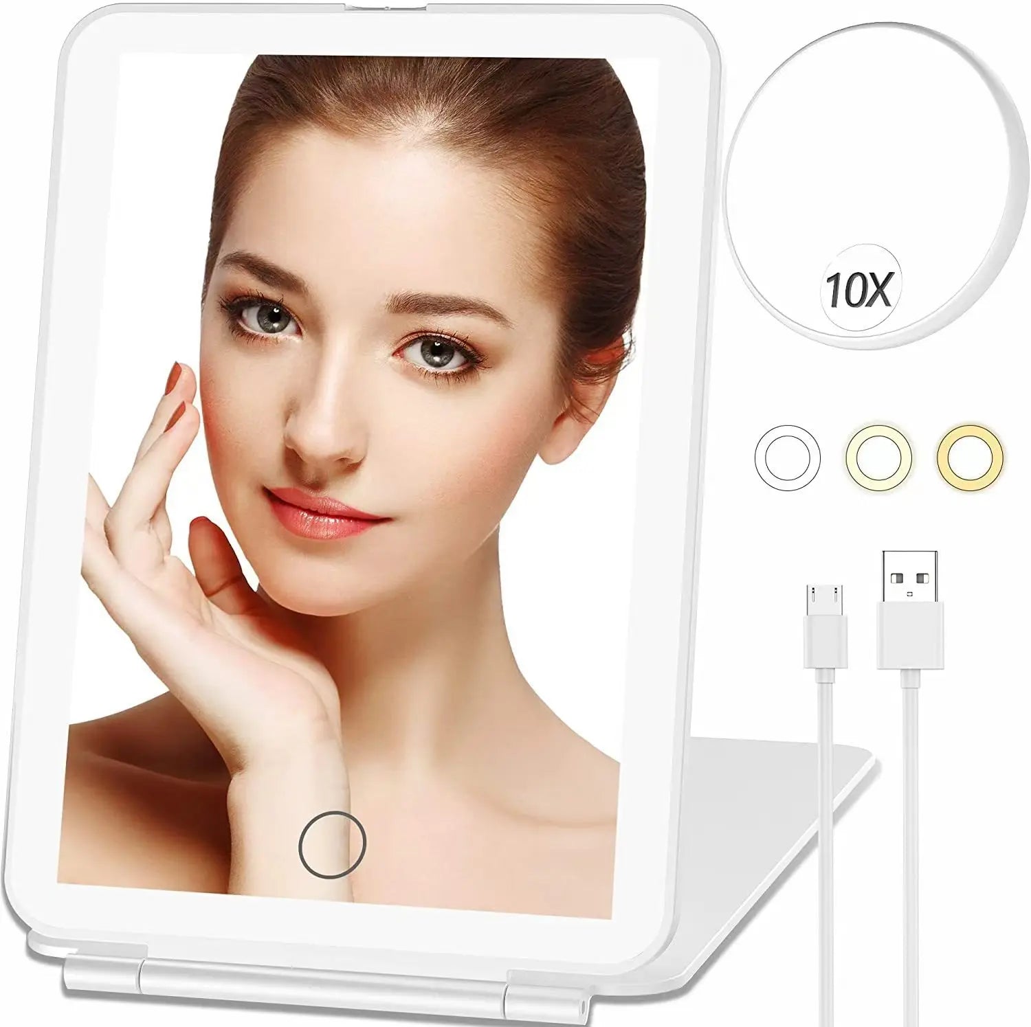 Makeup Mirror with 10X  3 Color Lights Magnifying 72 LED