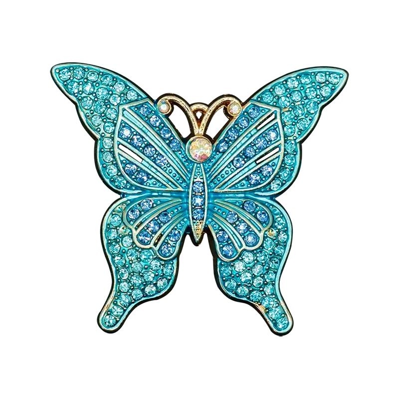 Turquoise rhinestone butterfly shoe charm from Insect Shoe Charms - Personalized Bling for Shoes.