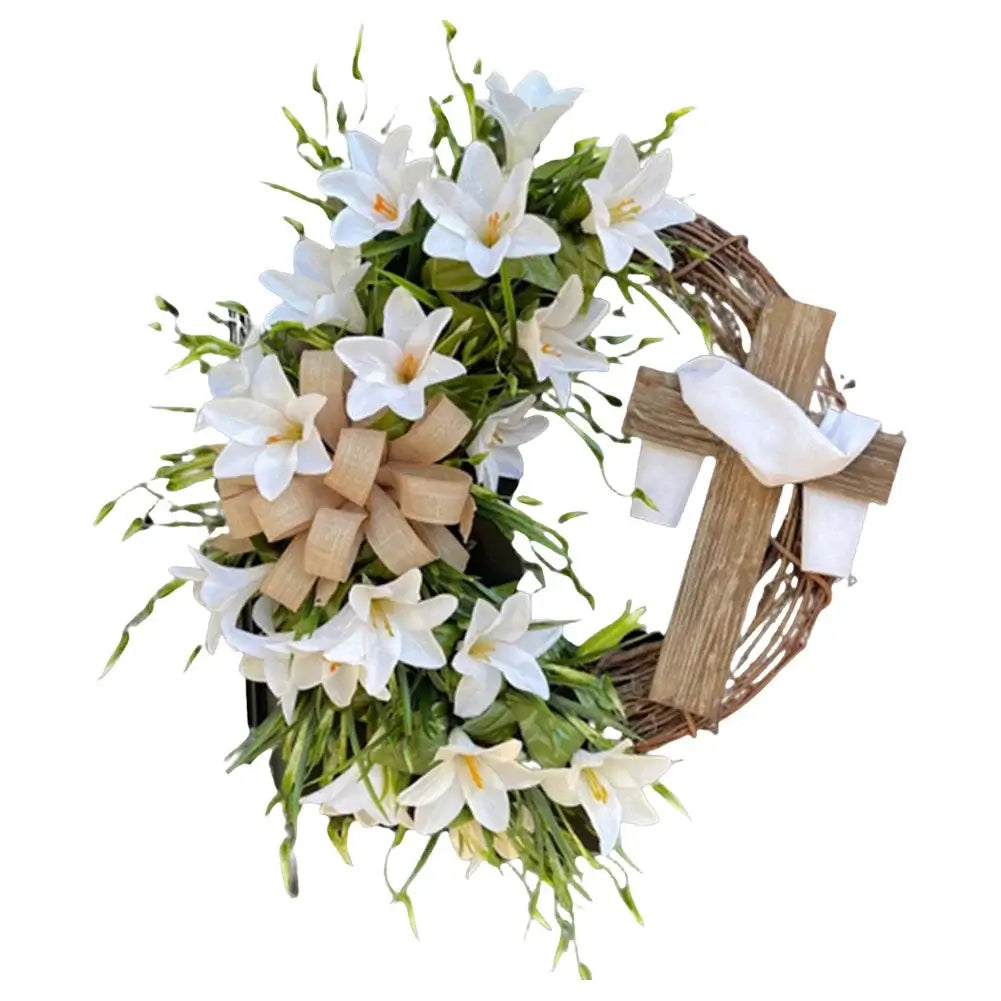 Easter Wreath with Bow and Rabbit