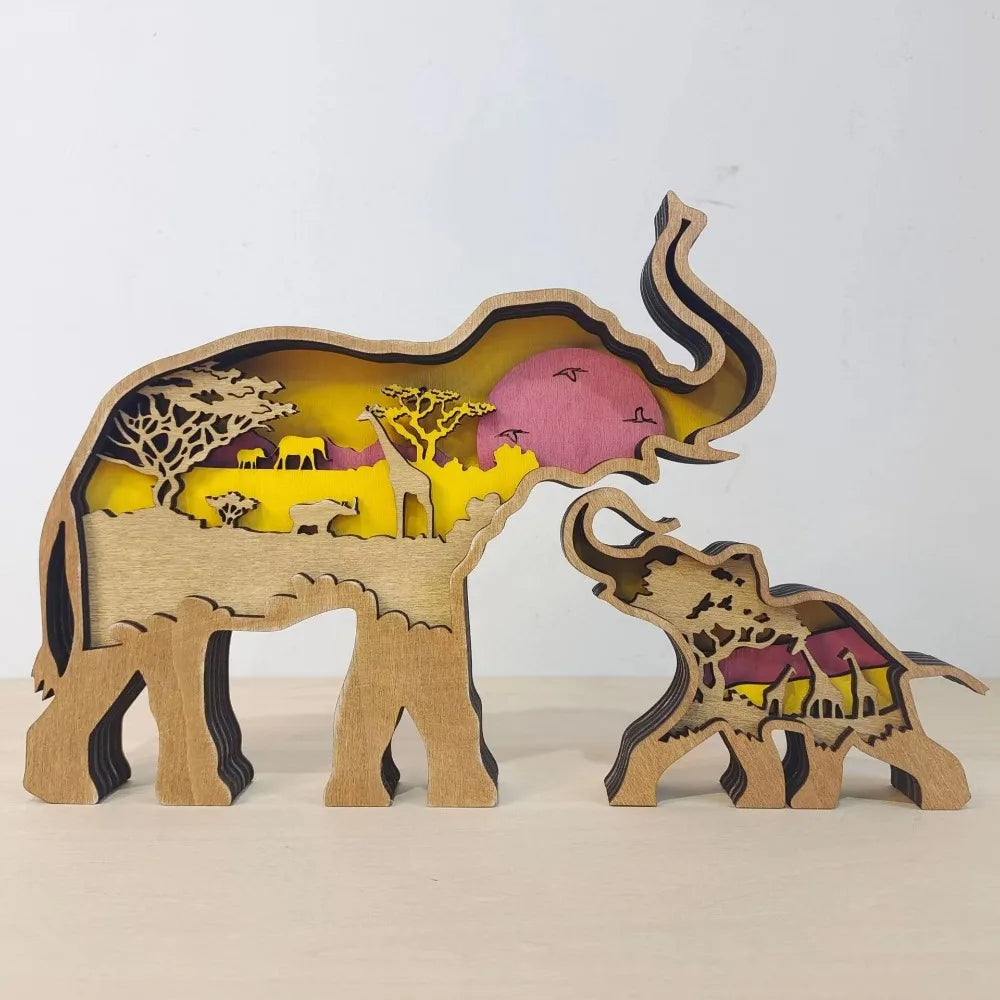 Wooden 3D Hollow Animal Art