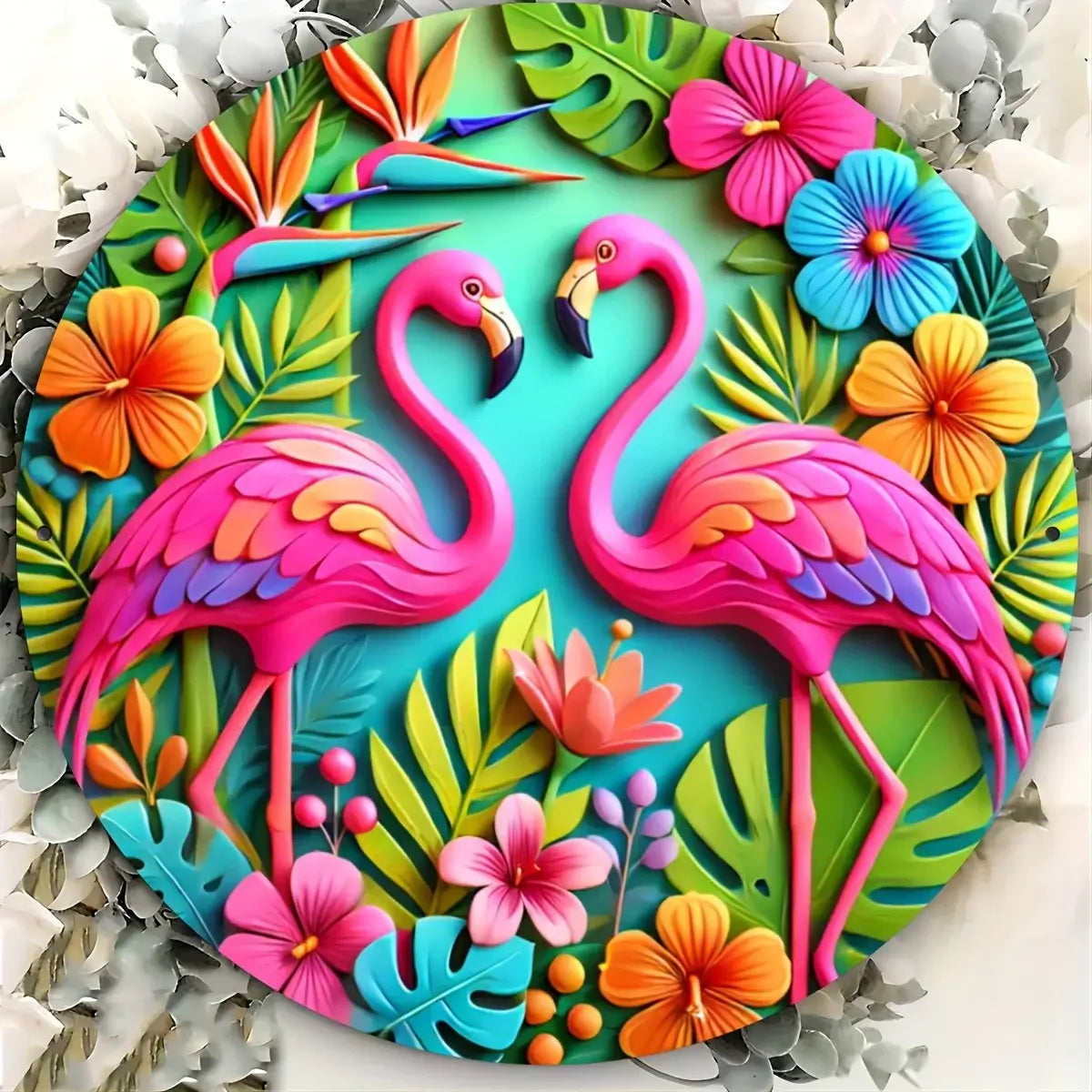 Flamingo Metal Wall Art Decor