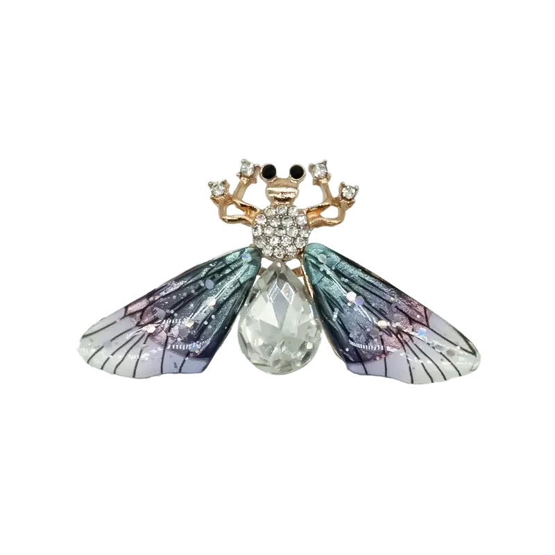 Multicolor wing insect shoe charm with crystal body from Insect Shoe Charms - Personalized Bling for Shoes.