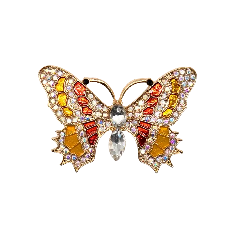 Orange and red rhinestone butterfly shoe charm from Insect Shoe Charms - Personalized Bling for Shoes.