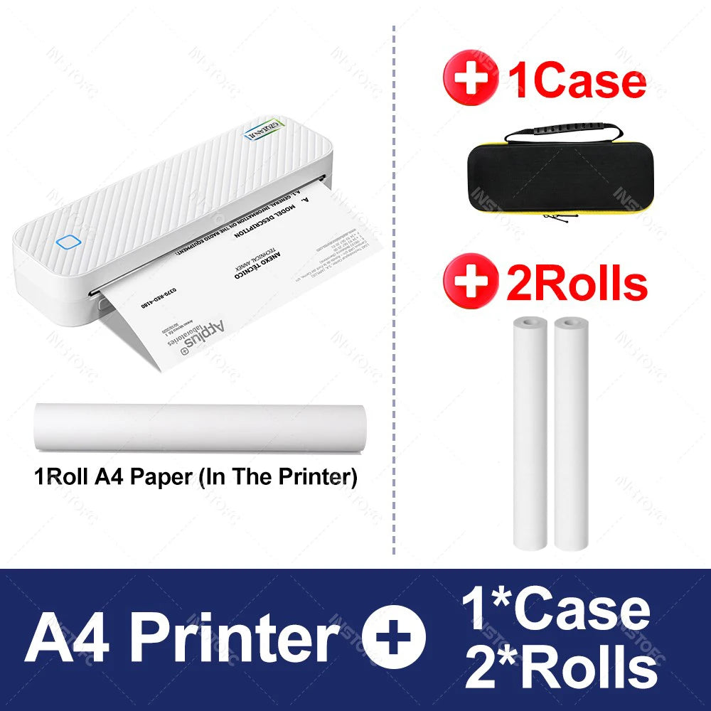 Portable A4 Thermal Printer Bluetooth Photos PDF Document Printing Machine -