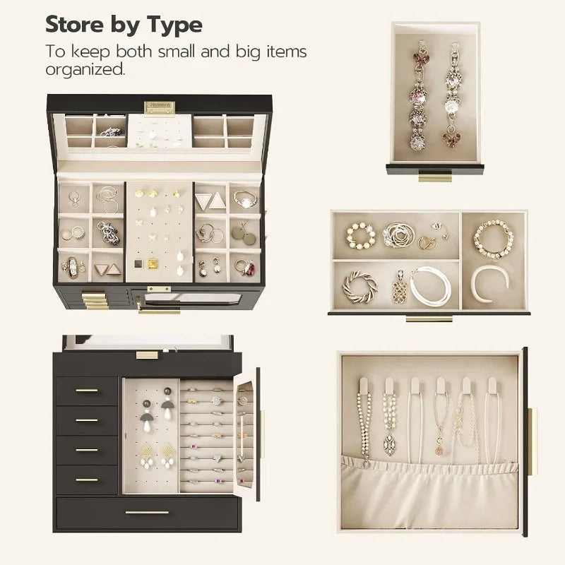 Jewelry Organizer Box with Capacious Storage Space