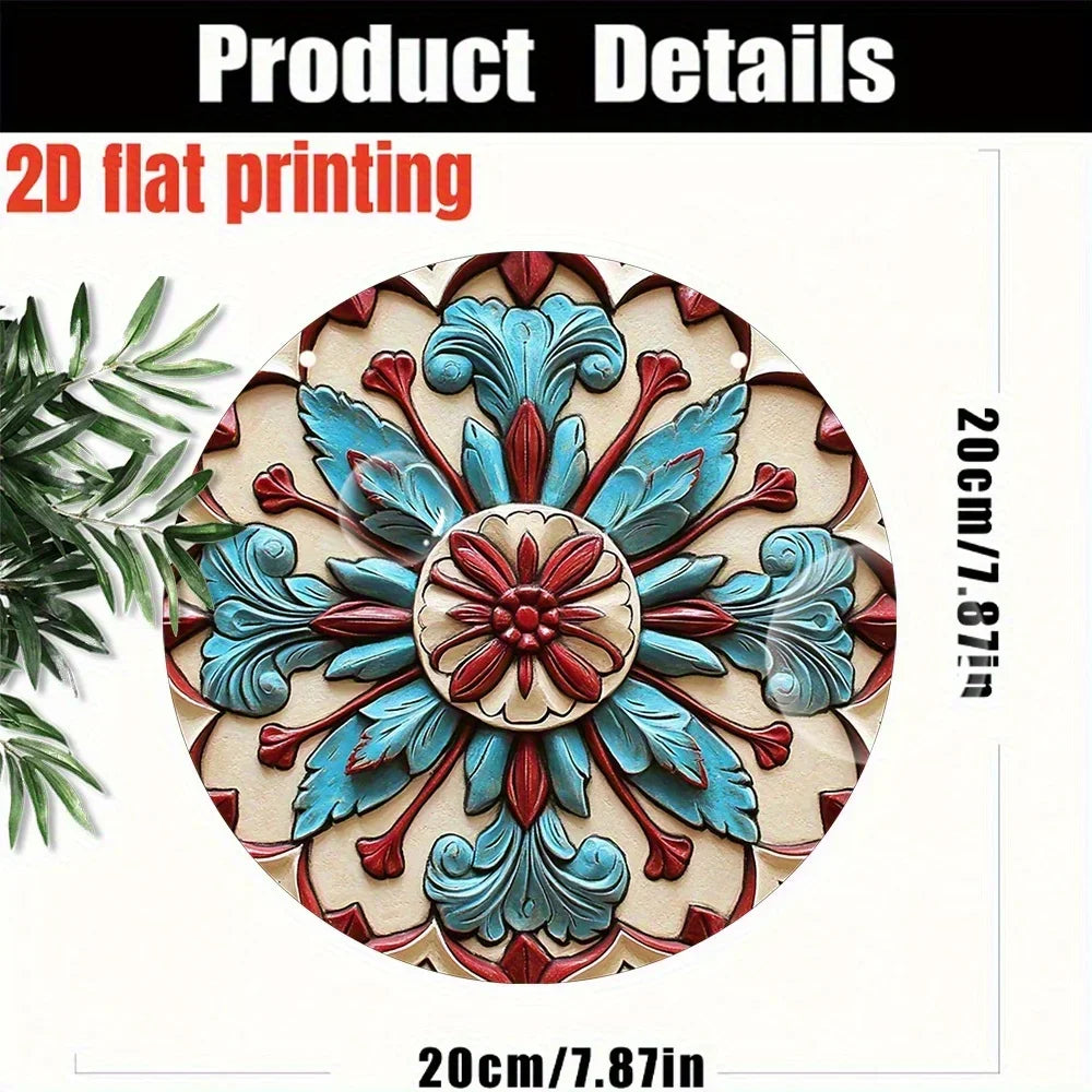 2D Flat, 1pc Round Wooden Decorative Wall Sign