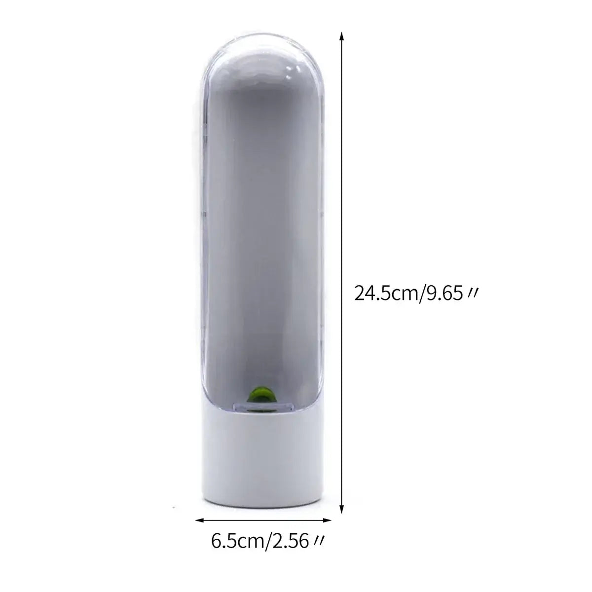 Single Herb Saver Storage Container measuring 24.5cm tall and 6.5cm wide, designed for compact fridge storage and herb preservation.