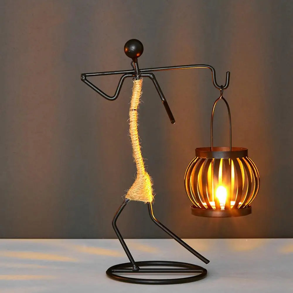 Creative African Iron Candle Holder