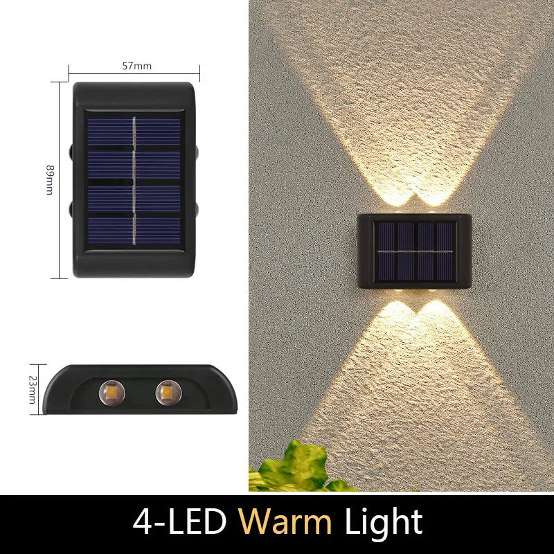 Solar LED Light, Outdoor Waterproof Wall Lamp, Dusk to Dawn Fence Lighting for Garden Courtyard Porch Walkway Camping Decor