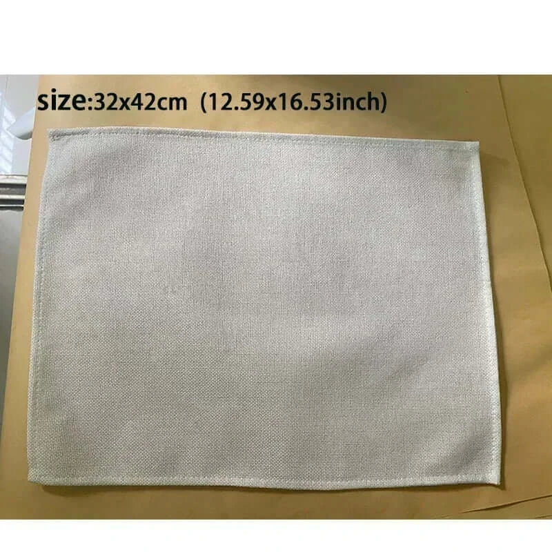 Plain linen Halloween placemat measuring 32x42cm. Neutral base for DIY or minimalist Halloween table decor.
