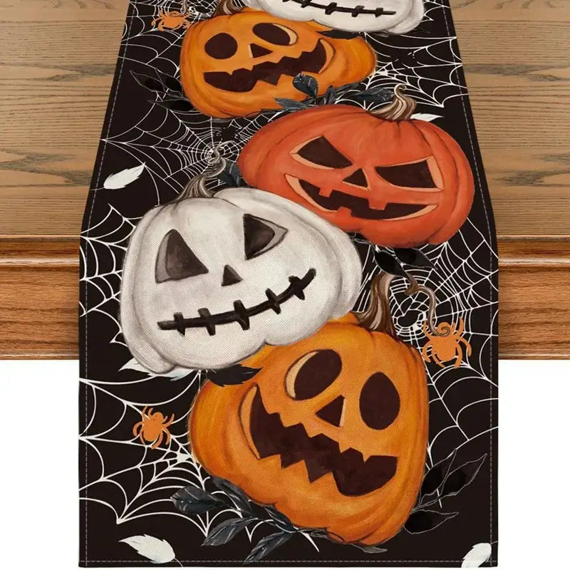 Halloween Printed Linen Table Runner
