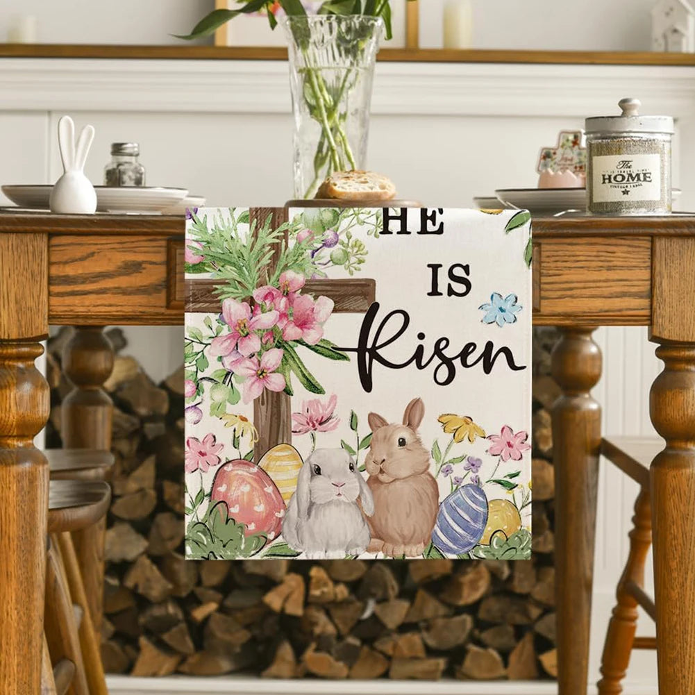 Easter Table Runner with Bunny & Eggs