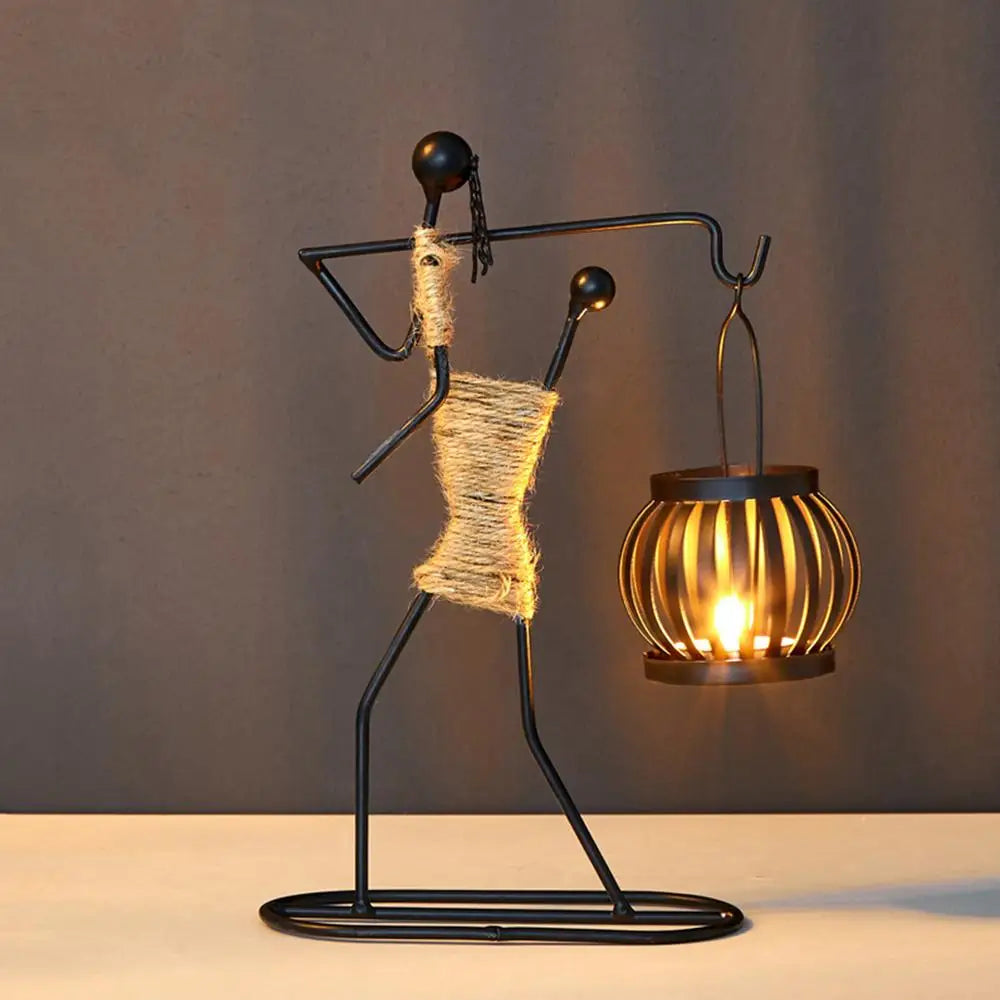 Creative African Iron Candle Holder