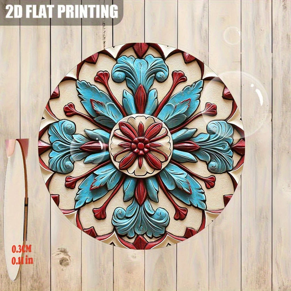 2D Flat, 1pc Round Wooden Decorative Wall Sign