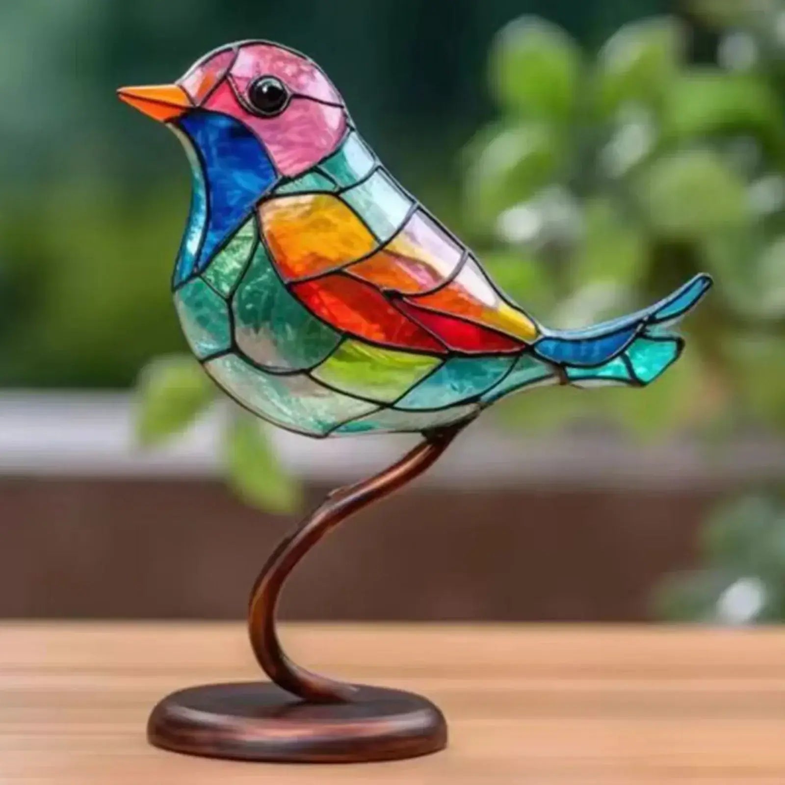 Acrylic Stained Birds Ornament