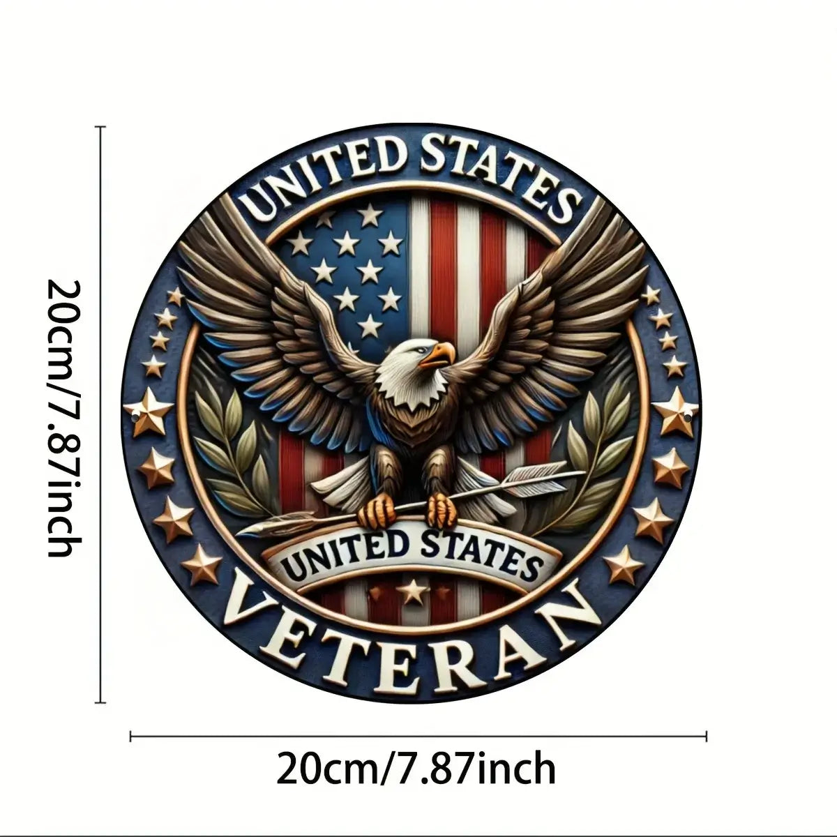 Vintage Aluminum Sign for American Veterans
