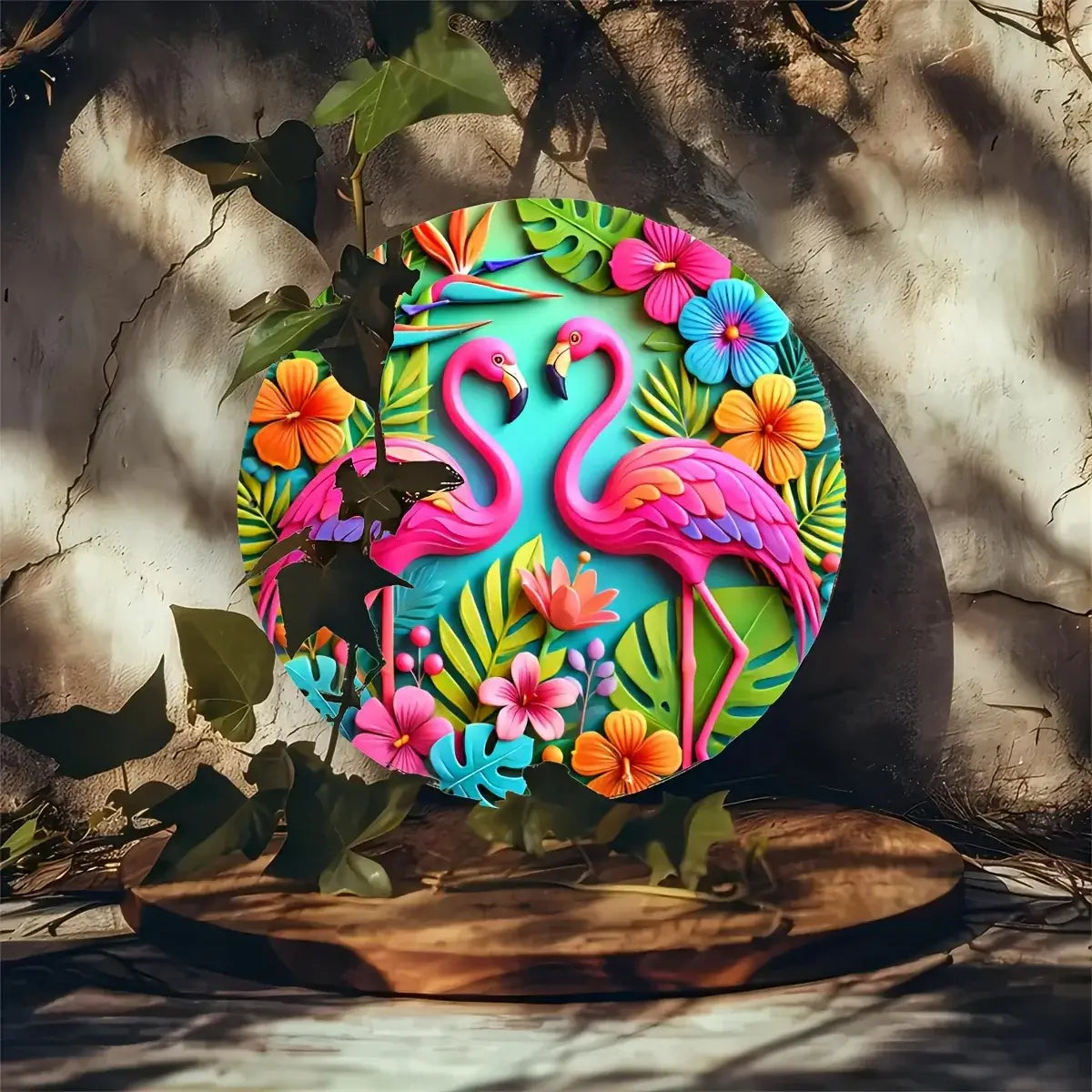 Flamingo Metal Wall Art Decor