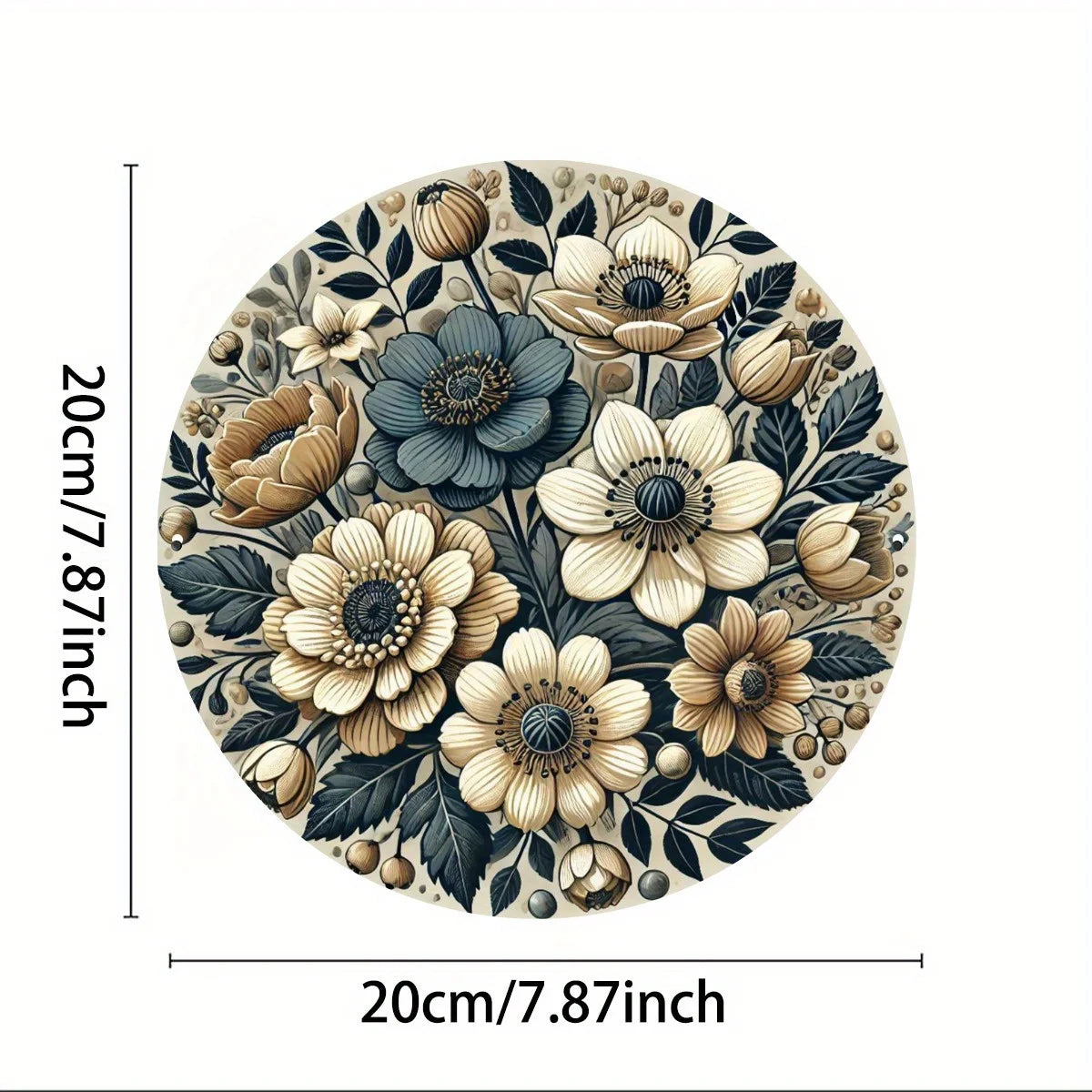 Modern Floral 7.8" Metal Wall Art - HD Print