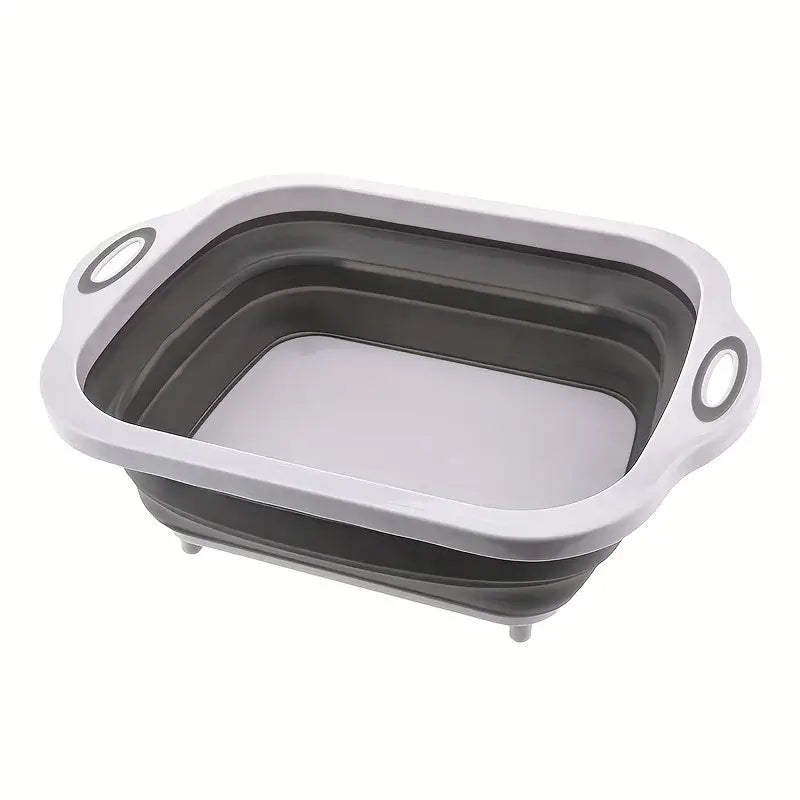 1pc Portable space saving basin with built-in sink and storage function