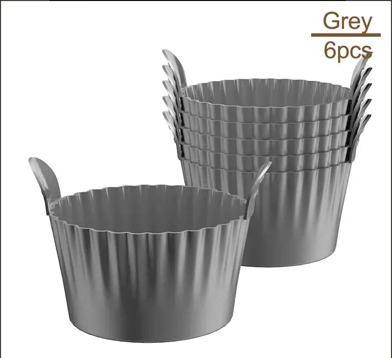 Set of 6 grey Air Fryer Silicone Egg Cups for efficient meal prep. Non-stick, heat-resistant silicone ideal for air fryers and ovens.