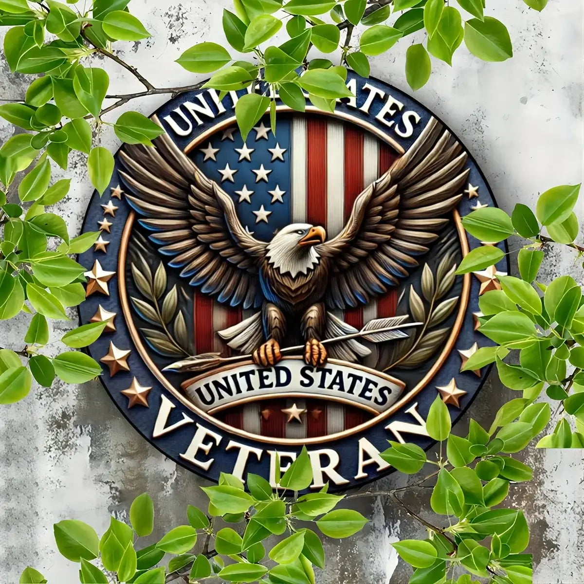 Vintage Aluminum Sign for American Veterans