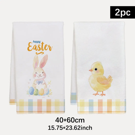 2pcs Easter Day Dish Cloth