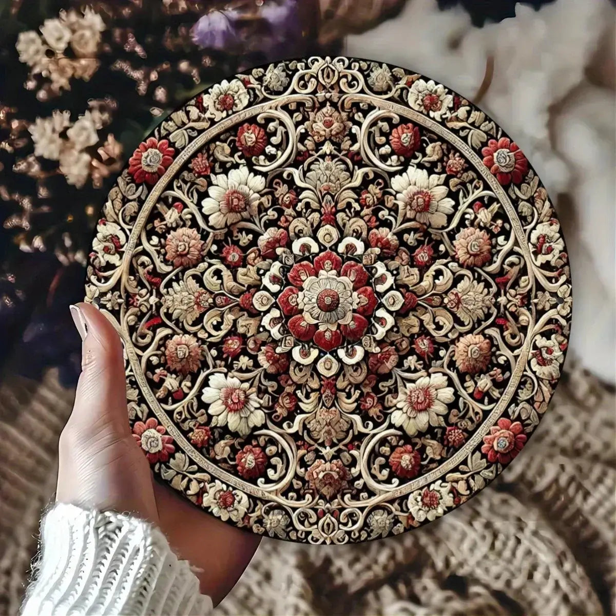 Bohemian Tribal Pattern Round Metal Tin Sign