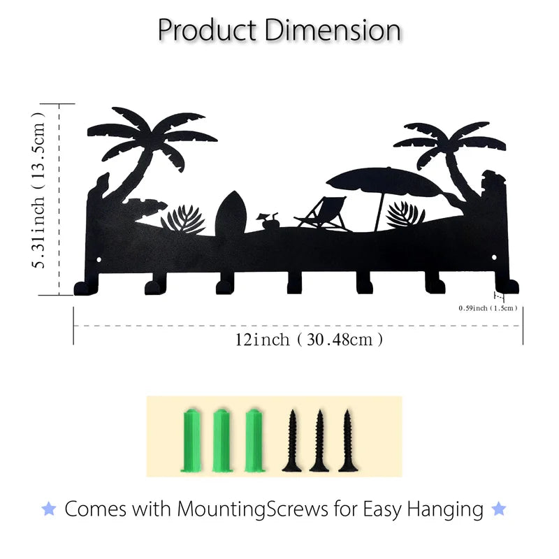 Beach design Wall rack 7 hook