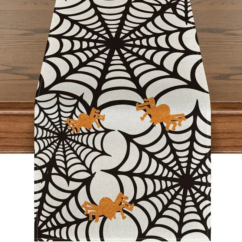 Halloween Printed Linen Table Runner