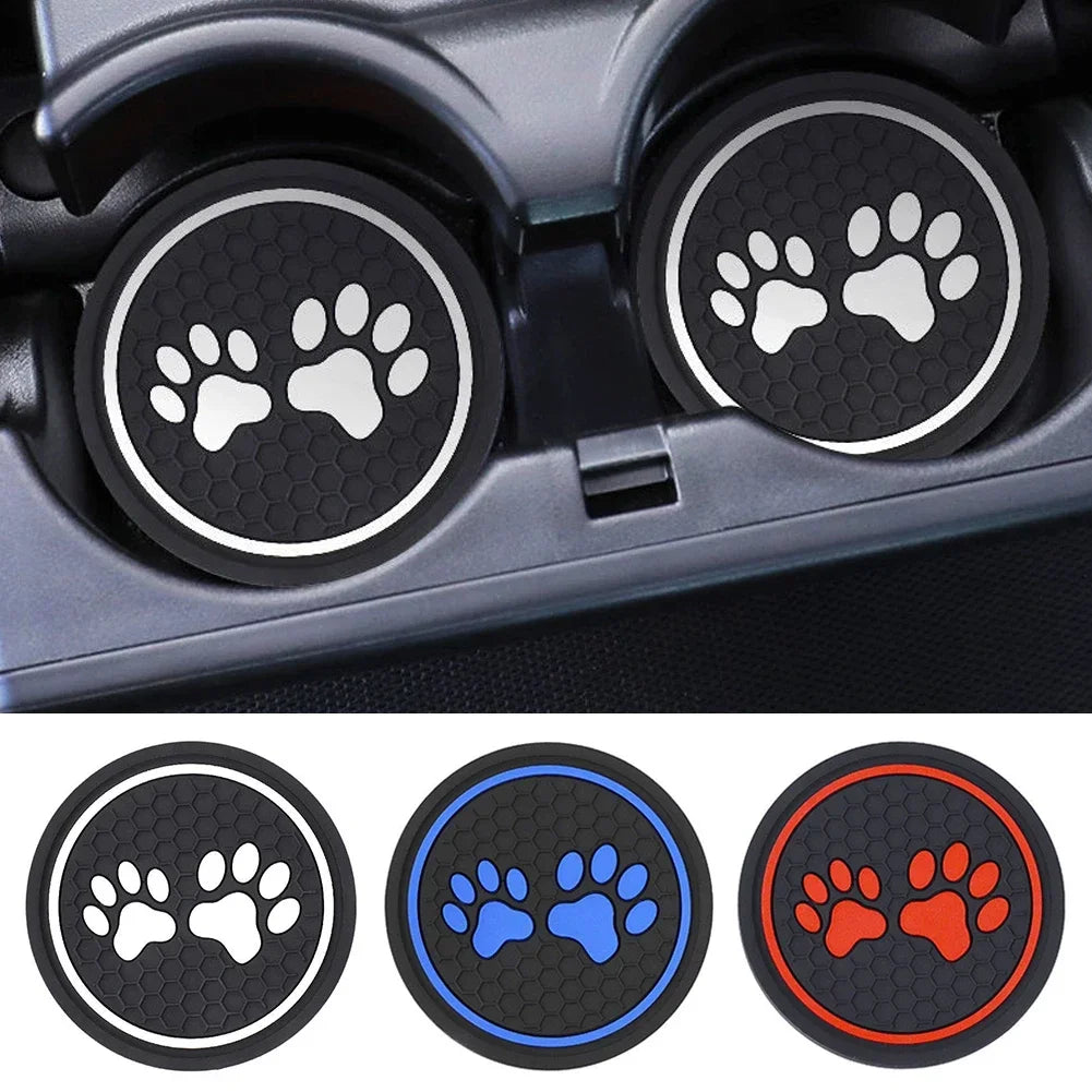 2PCS Car Coasters Paw Insert Pads