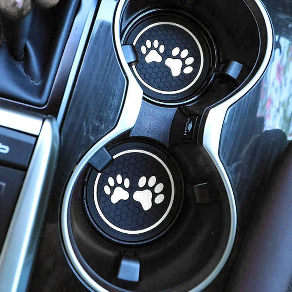 2PCS Car Coasters Paw Insert Pads