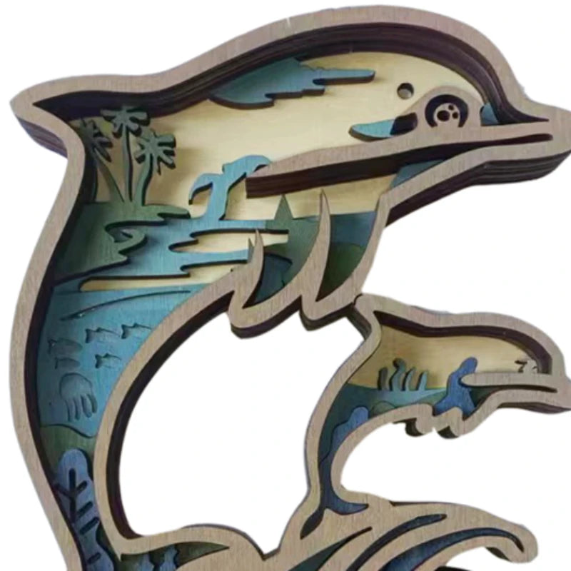 Dolphin wooden statue