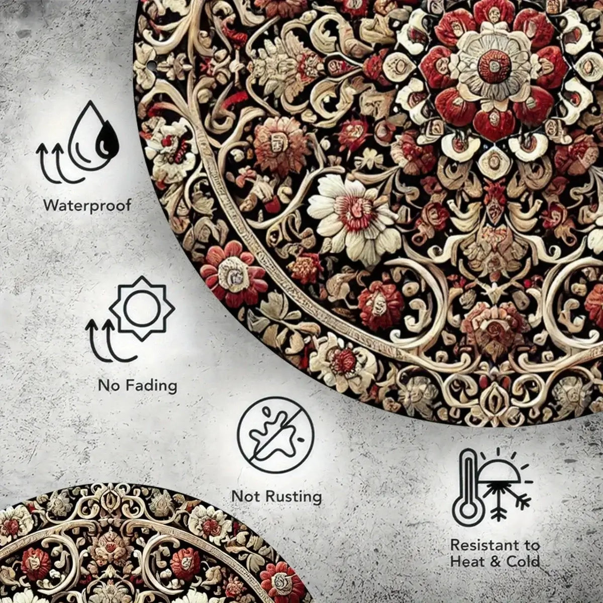 Bohemian Tribal Pattern Round Metal Tin Sign