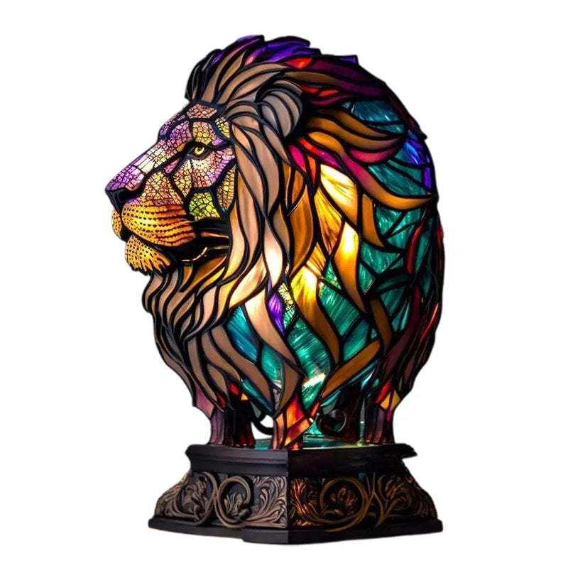 Animal Resin-Stained Acrylic Led Table Lamp