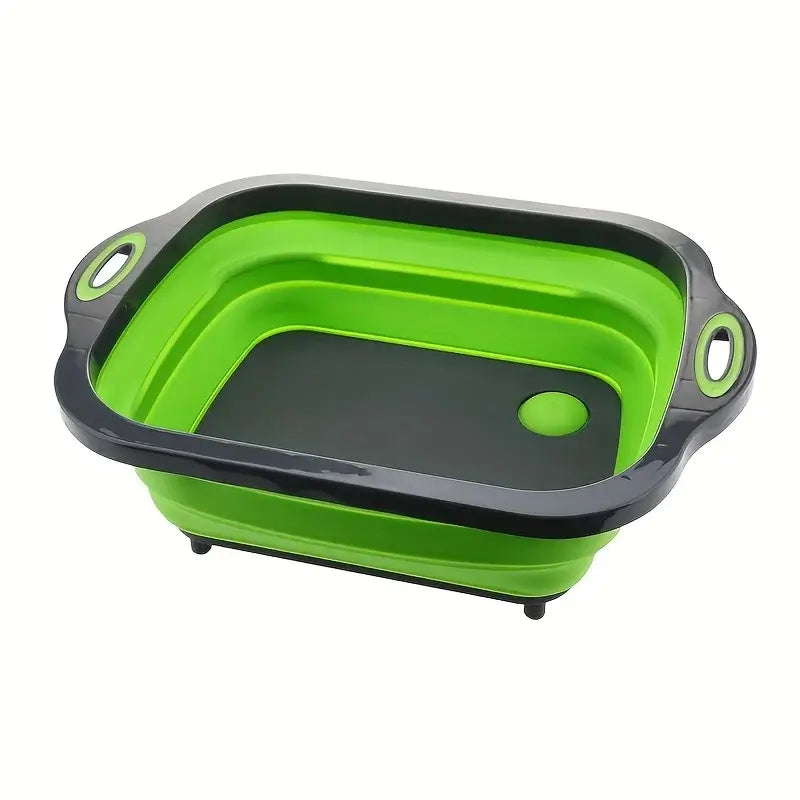 1pc Portable space saving basin with built-in sink and storage function