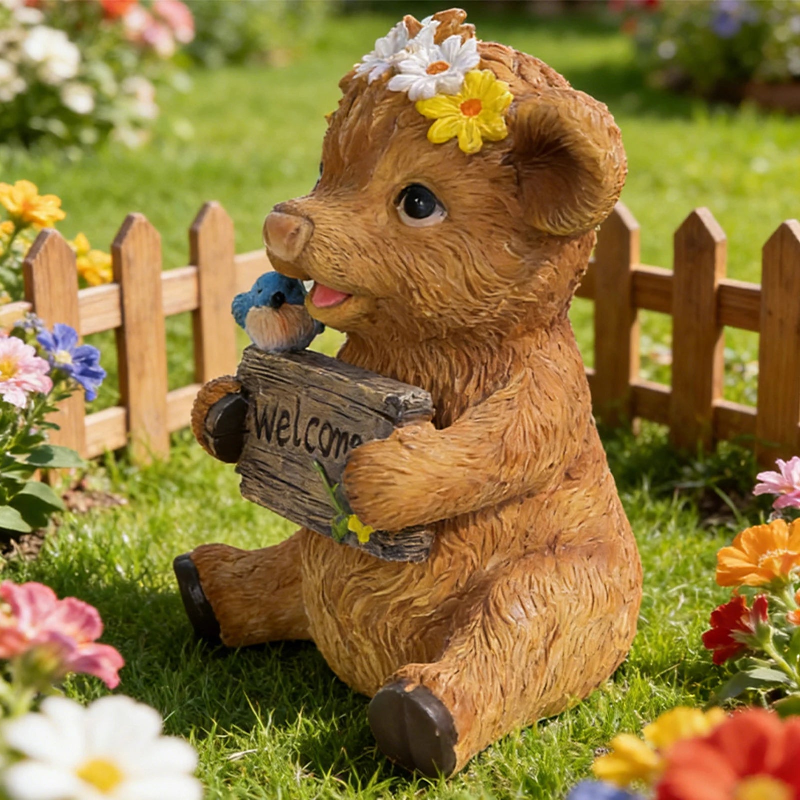 Highland Cow Sculpture Adorable Resin Animal