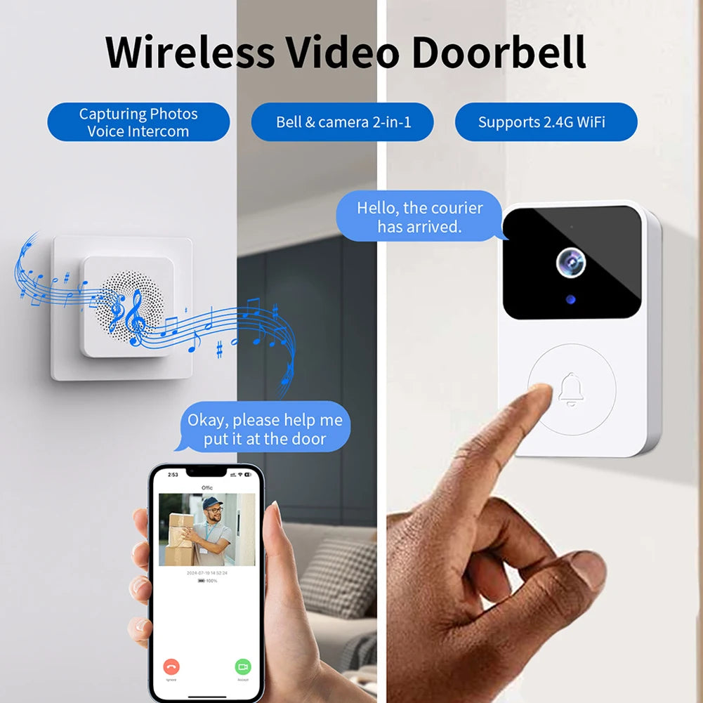 2.4GHz WiFi Wireless Video Doorbell IR Night Vision