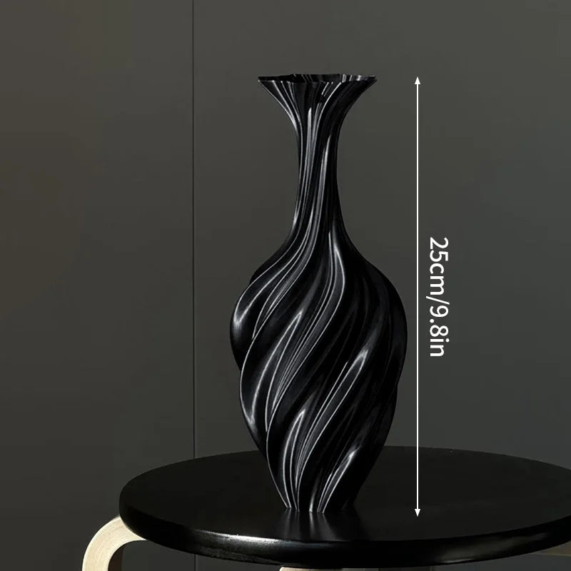 Modern Style Vase Room Decoration Plastic Flower Vase Wihte Black Flower Bottle Aesthetic Floral Arrangement Display Vase -