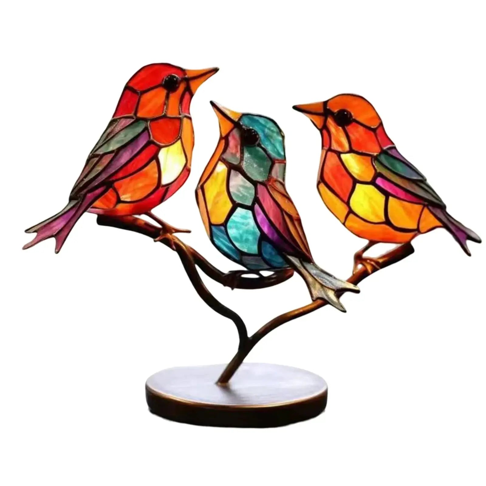 Acrylic Stained Birds Ornament