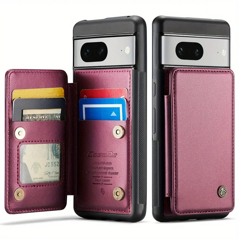 Google Pixel 8/7 pro Case with Card Holder RFID Blocking Leather Wallet with Magnetic Clasp and Kickstand