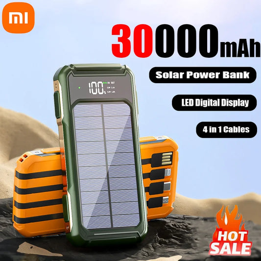 30000mAh Large Capacity 4 in 1 Built in Cables Intelligent Digital Display