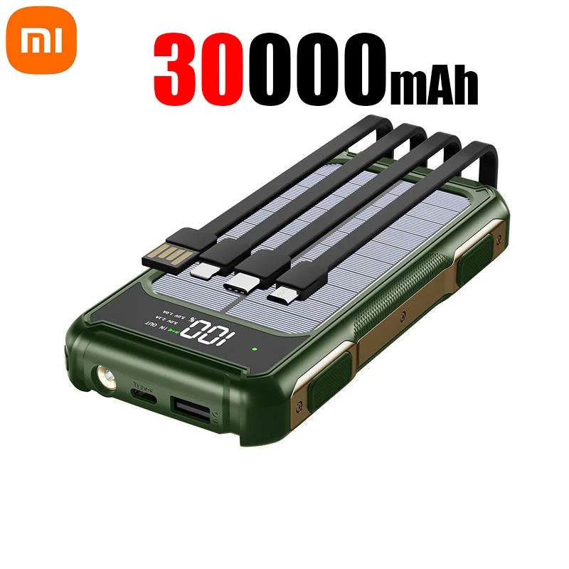 30000mAh Large Capacity 4 in 1 Built in Cables Intelligent Digital Display