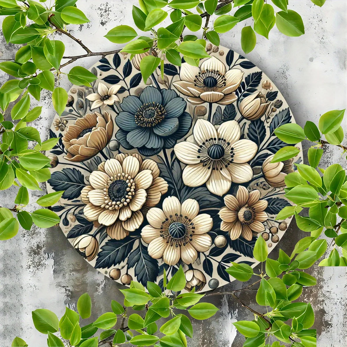 Modern Floral 7.8" Metal Wall Art - HD Print