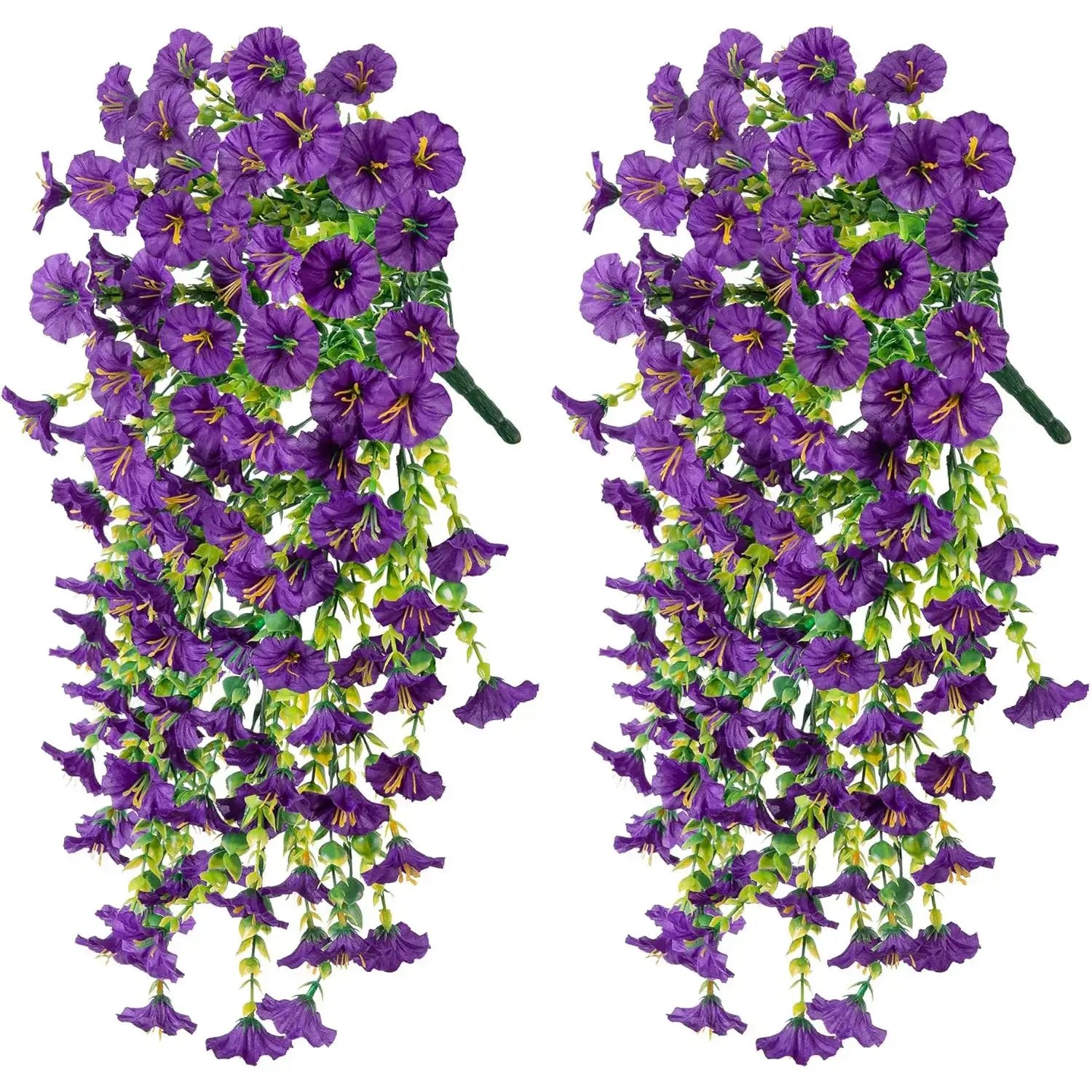 2pcs Artificial Hanging Flowers UV-Resistant